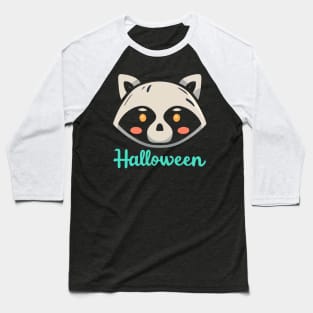 Kawaii Halloween Raccoon Baseball T-Shirt